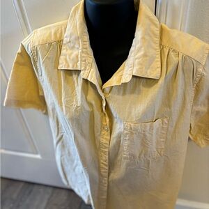 Yellow Button-Up Short Sleeve Shirt